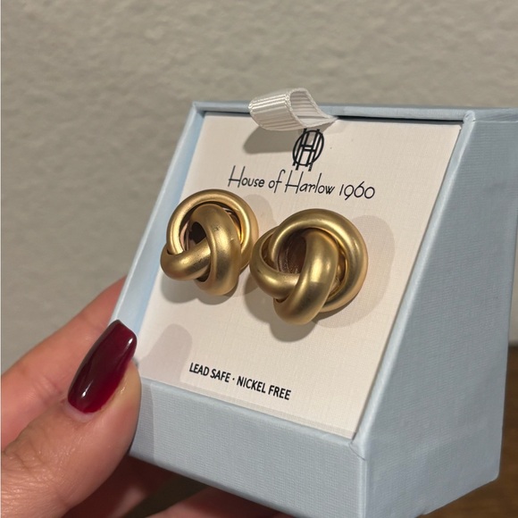 House of Harlow 1960 Knot Gold Tone Earrings - Picture 5 of 5